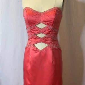 Peach Strapless Gown